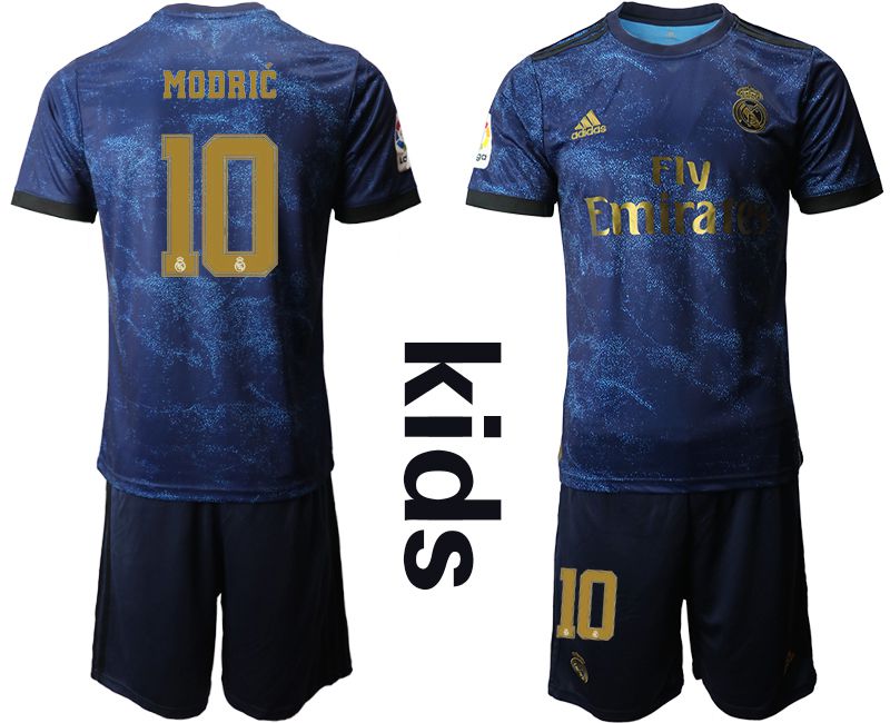 Youth 2019-2020 club Real Madrid away #10 blue Soccer Jerseys